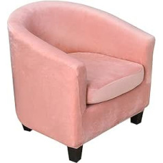 TOPCHANCES 2 pieces Tub Club krēslu pārvalki, ļoti elastīgs krēsla dīvāna pārvalks ar spilvendrānu, samta mēbeļu aizsargs, mīkstie dīvānu pārvalki ēdamistabai, viesistabai, birojam, reģistratūrai (rozā krāsā)