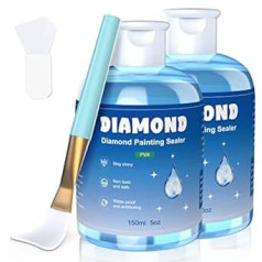 GHHKUD Diamond Painting Sealant 300 ml - Diamond Painting Accessories for Radiant Glittering Pictures - Diamond Painting Glue with Brush, Transparent Protective Seal for Diamond Painting & Puzzle