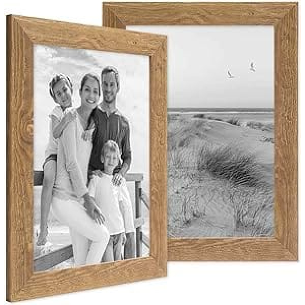 Photolini Picture frame beach house rustic solid wood with glass pane incl. Accessories / Photo Frame.