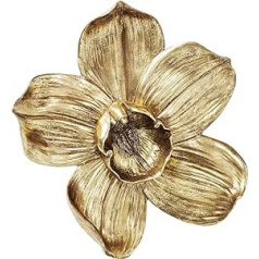 Kare Design Wall Decoration Orchid Gold 44 cm, Golden Wall Decoration as Flower Motif in the Colour Gold, Eyecatcher for the Wall as Accessory for the Living Room (H x W x D) 44.3 x 40.1 x 12 cm