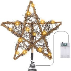 Hileyu Christmas Tree Topper Star Treetop, Christmas Tree Topper with Lights, Christmas Tree Topper Christmas Decoration LED Decorative Christmas Star Topper for Christmas Tree Decoration