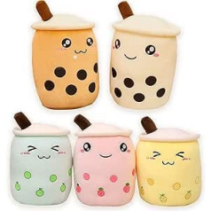 Amozo Bubble Tea Cuddly Toy, Plush Toy, Boba Tea Cute Cushion Plushie, XXL Soft Plush Cushion, Doll, Children's Toy (Beige, 50 cm)