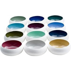 12 x dessert bowls, snack bowl, bowl, porcelain colourful, 12 x 5 cm, 35 cl