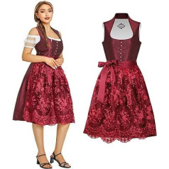 Adisno Oktoberfest Tavern Drindl Costume Adult Bavarian Oktoberfest Beer Maid Mask Dress