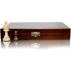 Wooden Storage Clay No. 5 Deluxe Professional Weighted Chess Pieces in Exclusive Wooden Box