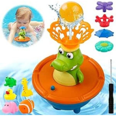 BBLIKE Water Toy Children's Crocodile Sprinkler Bath Toy 5 Modes Luminous Bath Toy Water Toy Baby Bath Toy for Babies Girls Boys Toddlers 3, 4, 5 Years