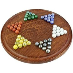 Royal Handicrafts Chinese Checkers with Marbles Handcrafted Wooden Toys