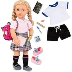 Our Generation BD31285C1Z - Hally Schoolgirl Doll, 46 cm, 70.31285AZ, Multi-Coloured