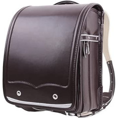 Schultasche, Leichter Schüler-Schultaschenrucksack mit großem Fassungsvermögen für Jungen und Mädchen, PU-Lederrucksack, verhindert Buckel-Büchertasche, A, 33 x 25 x 17 cm
