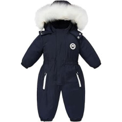 linboo Children's Snowsuit Winter Jumpsuit with Hood Ski Suit Boys Girls Warm Thickened Romper Outfits