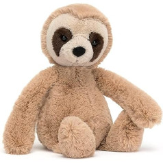 Jellycat Bashful Sloth Medium — garums: 9 cm x platums: 12 cm x augstums: 28 cm