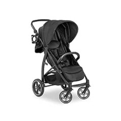 Hauck Buggy Rapid 4D, līdz 25 kg, Ātri salokāms, Saules pārsegs UPF 50+, Gumijas riteņi, Dzērienu turētājs, Regulējams augstums, Atzveltnis, Viegli notīrāms, Liels iepirkumu grozs, Melns 148952