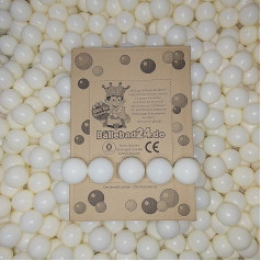 100 organic ball pit balls made from renewable sugar cane raw materials (6 cm diameter, white 54)