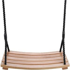 Wooden Swing Arched Waterproof Swing Garden Yard Indoor Outdoor Swing for Children Adults Children (Black)