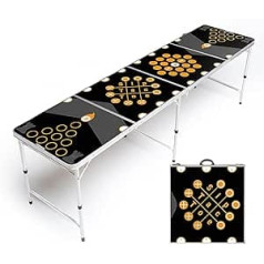 BEERBALLER® Multigame Beer Pong Table - 6 Party Games on a Beer Pong Table | Black Frame, Foldable & Scratch-Resistant Surface | Ball Holder Including 6 Balls | Beer Pong Tables | Drinking Games