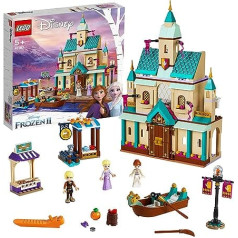 LEGO 41167 Disney Princess Frozen 2 Castle Arendelle, celtniecības komplekts ar Annu, Elzu un Kristoffu mini lellēm, pils, tirgus stendi, airu laivas un dzīvnieku figūriņas, rotaļu komplekts bērniem no 5 gadu vecuma