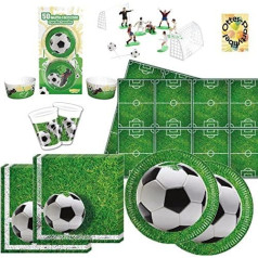 110tlg. Football Football Party Set for 16 children plates cups napkins Tablecover Muffin Cake Decoration