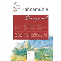 Hahnemühle akvareļu kartīte bordo, raupja 250gsm 30x40cm, 20 loksnes