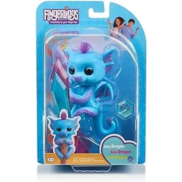 Wow Wee Fingerlings Dragon Interaktīvā rotaļlieta reaģē uz skaņām, kustībām un pieskārienu