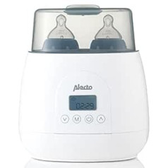 Alecto BW700TWIN zīdaiņu pudelīšu sildītājs - dubultā pudelīšu sildītājs - bez BPA - sterilizators - iepriekš noteikti iesildīšanās laiki - balts