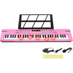24HOCL 61-Key Keyboard Piano Set, Electronic Musical Digital Piano, 100 Rhythms, LCD Screen for Children, Adults, Beginners