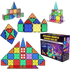 Desire Deluxe Magnetic Tiles Building Blocks for Children, Educational Toy for Boys and Girls 3-8 Years Old XXL 47-Piece Set