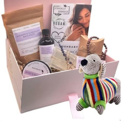 BUSHBABY Natural Vegan Pampering Set for Mum and Baby Ethically Safe Pregnancy Gift for Mums to Be Maternity Pamper Gift (Sausage Dog)