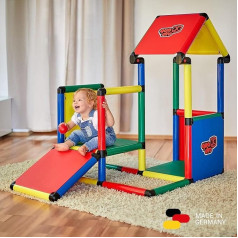 Quadro Adventure Plus Climbing Frame for Indoor and Outdoor Use, 246-Piece Construction Kit, Modular and Expandable, From 6 Months