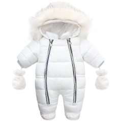 DondPO Strampler Für Baby-Jungen, Winter Unisex 68 Walkoverall Winteroverall mit Kapuze Baumwolle Langarm Winteranzug Bodysuits Sportanzug Neugeborene Warme mit Fuß Jumpsuit Strampler