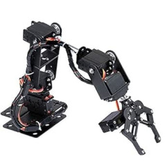 6DOF Mechanical Arm Gripper Kit, Aluminium Robot Arm with 6 Servo Motors, Mechanical Arm Gripper