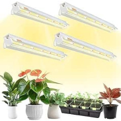 Niello 4 Pack T5 augu lampa, 42 cm LED augšanas lampa iekštelpu augiem, pilns spektrs, 660 nm/3000 K/5000 K augu gaisma ar atstarotāju/margrietiņu ķēdi sējai, siltumnīca, audzēšanas plaukti