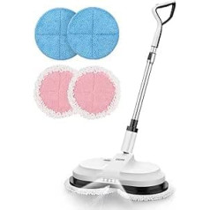 Ogori Wireless Electric Mop Grīdas Mop Elektriskā pulēšanas mašīna ar izsmidzināšanas funkciju, LED apgaismojums, 300 ml ūdens tvertne, Akumulatora vibrācijas mopa tīrīšana bez piepūles [Akumulatora darbības laiks līdz 60 minūtēm]