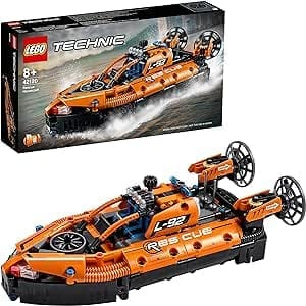 LEGO 42120 Technic laiva ar gaisa spilvenu glābšanas operācijām, 2-in-1 modelis, celtniecības komplekts zēniem un meitenēm, rotaļlieta no 8 gadiem