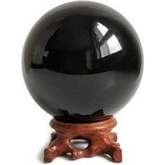 Mina Heal Obsidian Crystal Ball, Fen Shui kristāla bumba meditācijai un kristālu dziedināšanai, zīlēšanas kristāla bumba, mājas dekorēšana, 100% dabiska un autentiska