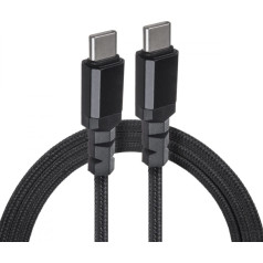 2x USB-C 100w 1m kabelis, kas atbalsta PD datu pārsūtīšanu līdz 10gbps mce491 black