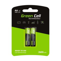 Zaļo šūnu uzlādējamās baterijas 2x AA R6 2600mah