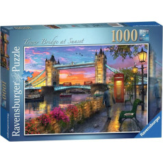 1000 piece puzzle sunset over the tower bridge