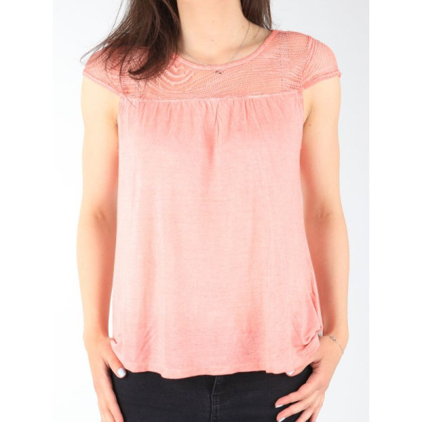 Wrangler Capsleeve Tee Coral Peach W7337FDJX / xl