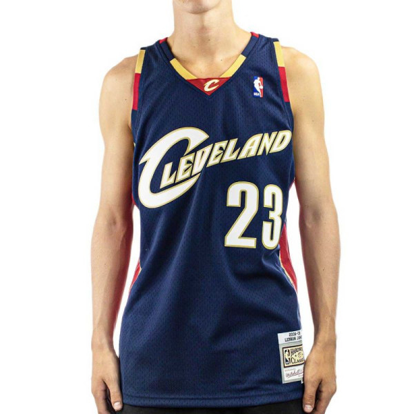 Mitchell & Ness Mičels un Ness Klīvlendas Cavaliers NBA Swingman Džērsija Lebrons Džeimss M SMJYGS18156-CCANAVY08LJA / XXL