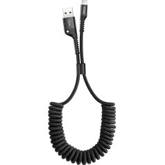 Baseus Fish Eye Spring Data Cable with Nylon Wire USB | Lightning 1M 2A black (CALSR-01)