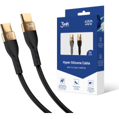 3MK Hyper USB-C uz USB-C kabelis 5A | 100W 2m melns