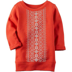 Carter's Baby Girls' franču brīvdienu frotē paneļa tunikas tops (3 mēneši), sarkans