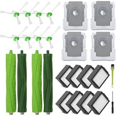 AiLomey Replacement Parts for iRobot e/i/j Series, Replacement Accessories for Roomba i7 i7+ i3 i3+ i4 i4+ i6 i6+ i8 i8+ j7 E5 E6 E7, Includes 4 Rubber Brushes, 8 Filters, 8 Side Brushes, 4 Dust Bags