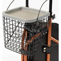 Basket and tray set for 3 wheel rollators