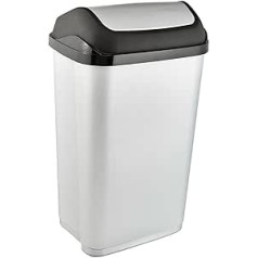 Large 50L silver Swing-Bin rubbish bin, available in 3 sizes and 2 colours