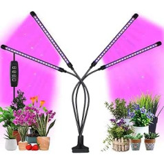 JINHONGTO Plant Lamp LED, Plant Light, 4 Heads Plant Light, 80 LEDs Grow Light Full Spectrum for Indoor Plants with Timer, 3 Modes, 10 Brightness Levels