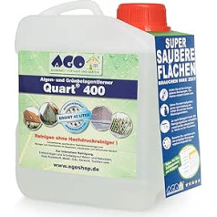 AGO® Quart Green Plaque Remover for Façade Wood, Plastic Roof Tiles, Stone, Plaster, Awning, Concrete, and Much More, Chlorine and Acid-Free, Lichen and Algae Remover Concentrate