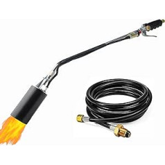 Propane Torch Weed Burner, High Performance Weed Burner 800,000 BTU, High Performance Weed Burner, Double Valve with Push Button Ignition, Flame Thrower and Long Hose