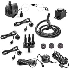 CLGarden SP3-SL Fountain Pump Set with Three Lighting Rings and Automatic Light Control