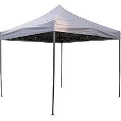 All Seasons Gazebos 3 x 3 m Pop Up Gazebo, Heavy Duty, fully waterproof, PVC coated premium pop up gazebo with Carry Bag with Wheels and 3 x Leg Pockets – Metallic Grey